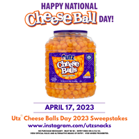 Utz celebrates National Cheeseball Day with limited time only promotions and sweepstakes! Source: Utz Brands, Inc.