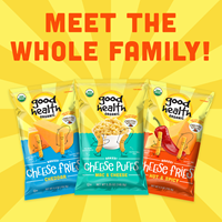 NEW! Good Health® Organic Snacks Include: Mac & Cheese Puffs, Cheddar and Hot & Spicy Fries (Source: Utz)