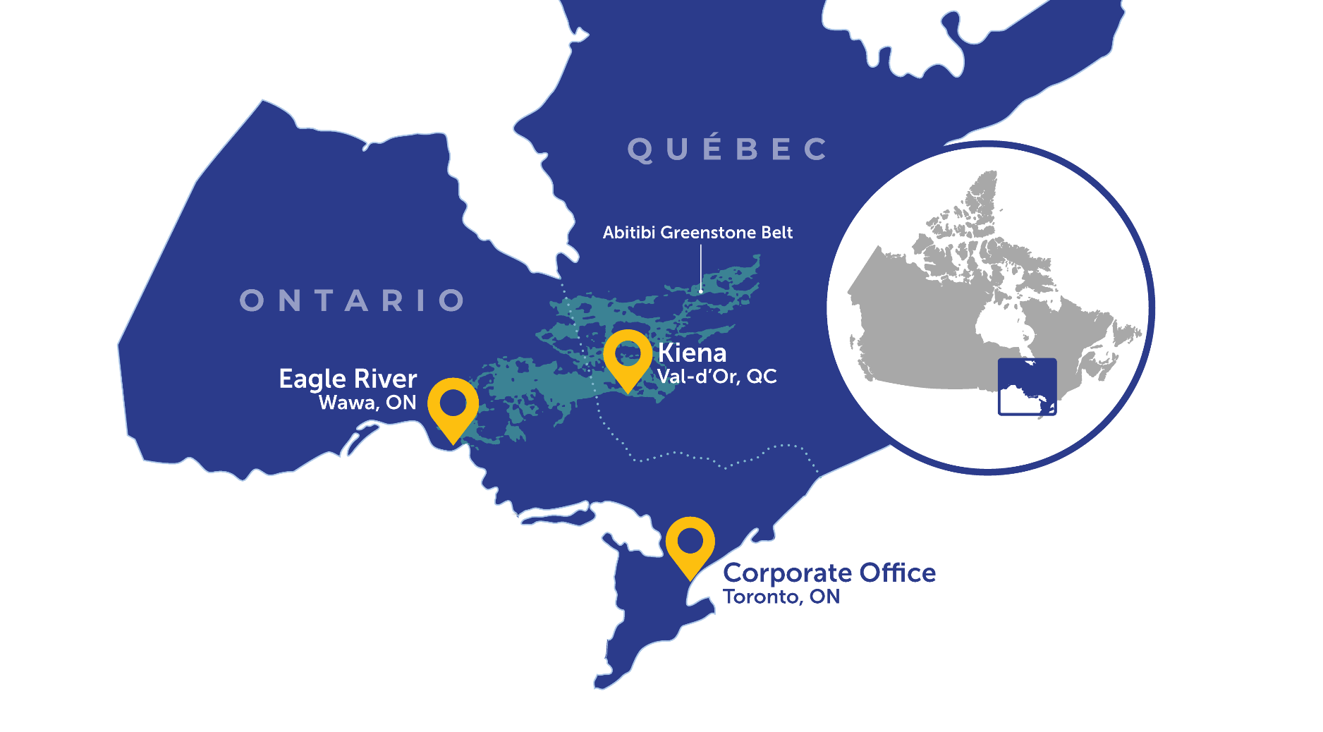 Map of Mines and Corporate Office