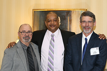 ABF Freight drivers Scott Davis of Kansas City, Missouri, (from left), Sammy Brewster of Atlanta, Georgia, and Todd Wilemon of Tupelo, Mississippi, are captains of the 2019-2020 America's Road Team.