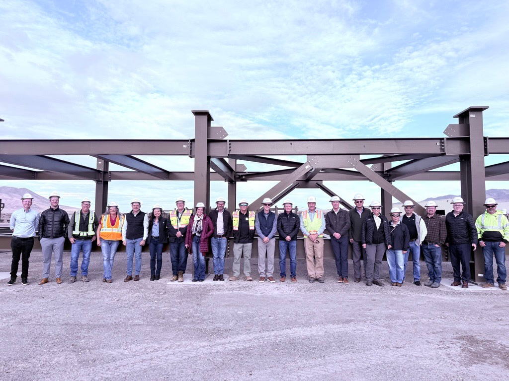 LAC Board of Directors and Management pictured in front of a piperack module assembled by CarWil Fabrication, headquartered in Winnemuca.