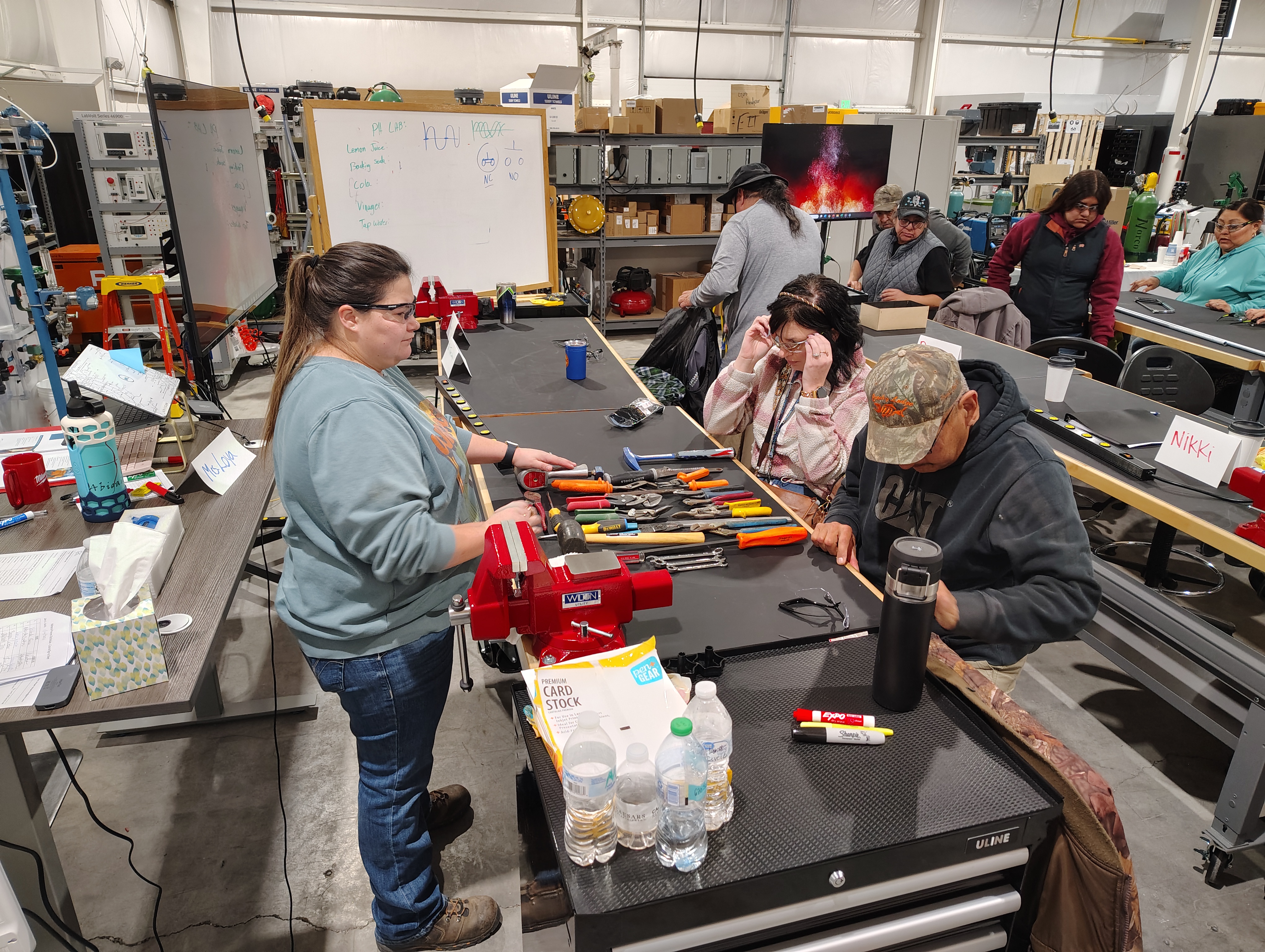 Abby Loya, Instrumentation and Electrical Systems Instructor at Great Basin College leads Process Plant Training participants through technical concepts that directly apply to operations at Thacker Pass.