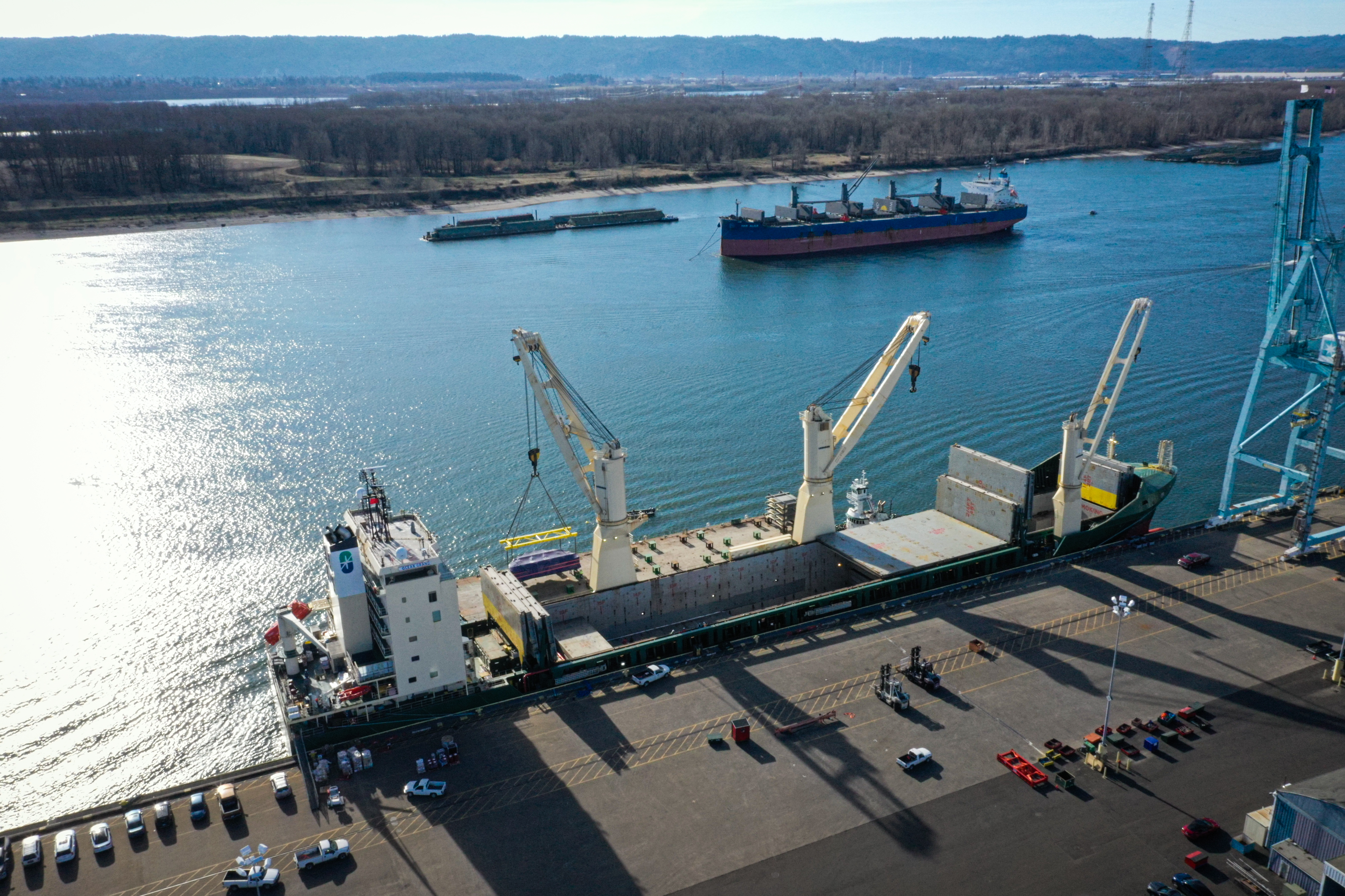 Columbia River marine highway at the Port of Vancouver USA